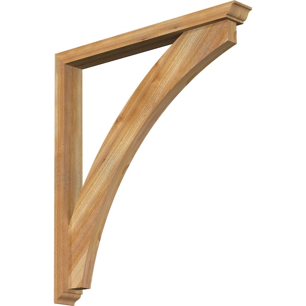 Ekena Millwork Thorton Traditional Rough Sawn Bracket w/ Offset Brace, Western Red Cedar, 4"W x 34"D x 38"H BKT0402X34X38THR01RWR - main